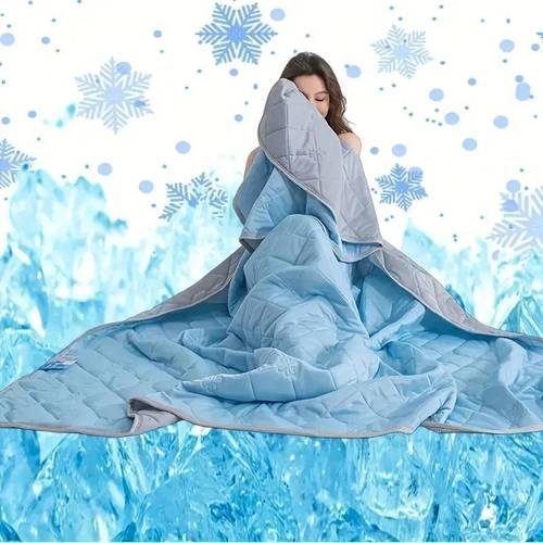 1pc cooling blanket lightweight breathable 100 polyester with reversible for hot sleepers relief multipurpose bed couch travel use machine washable ideal gift for