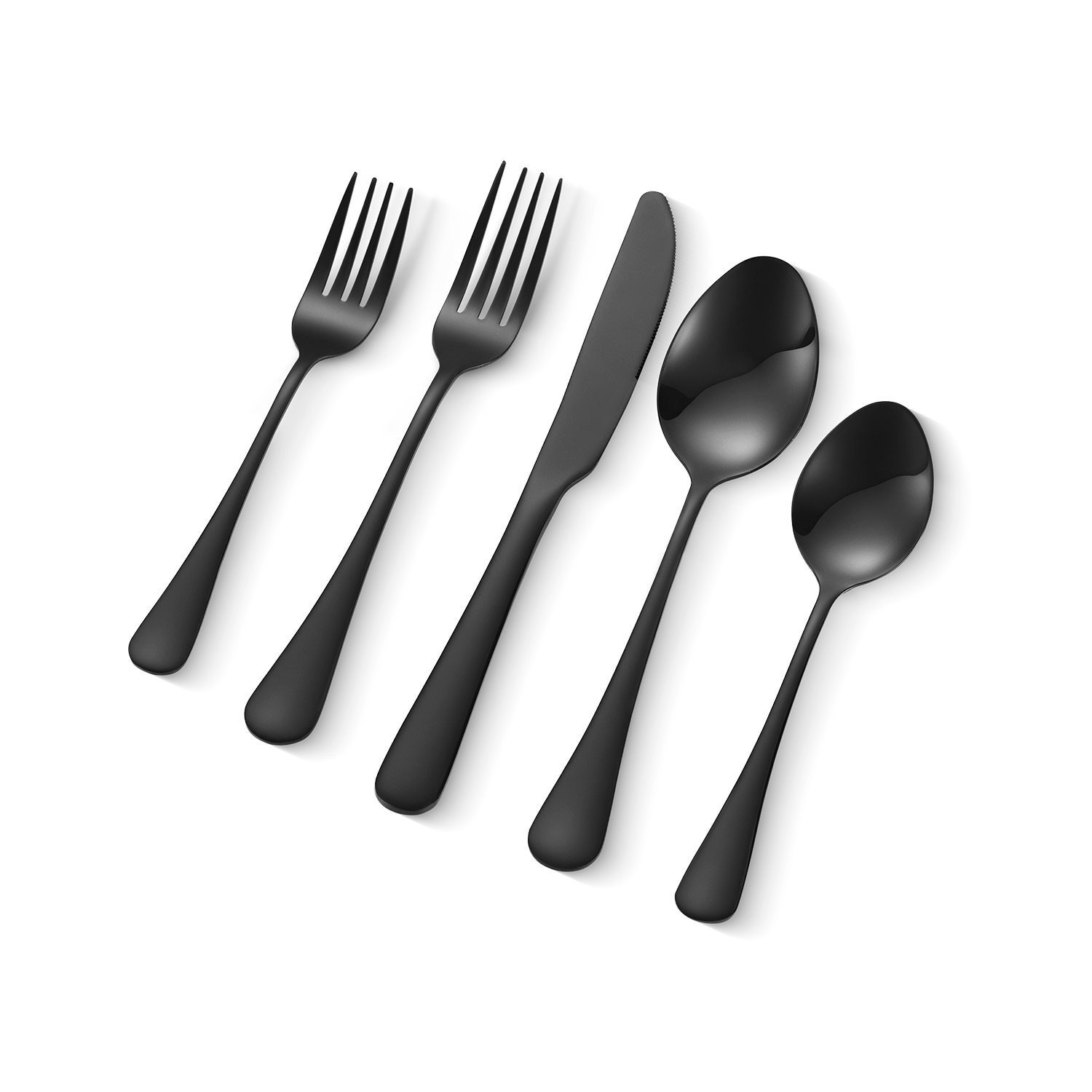 TEMU Vevor 30-piece Silverware Set Stainless Steel Cutlery Flatware Utensils For 6 Silver/black