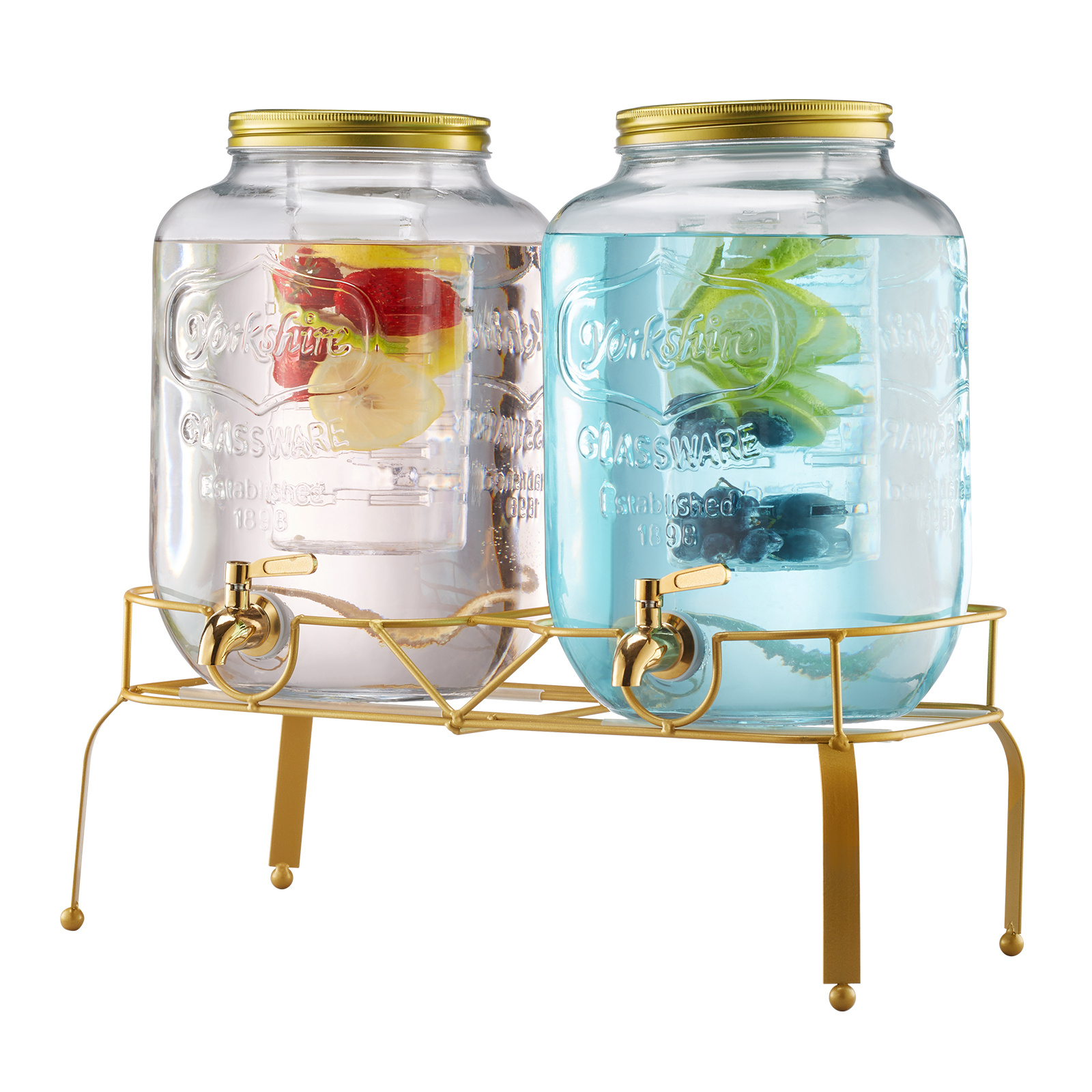 TEMU VEVOR Distributeur de boissons 2 gal Distributeur de boissons pour les fêtes Verre avec support 2pièces