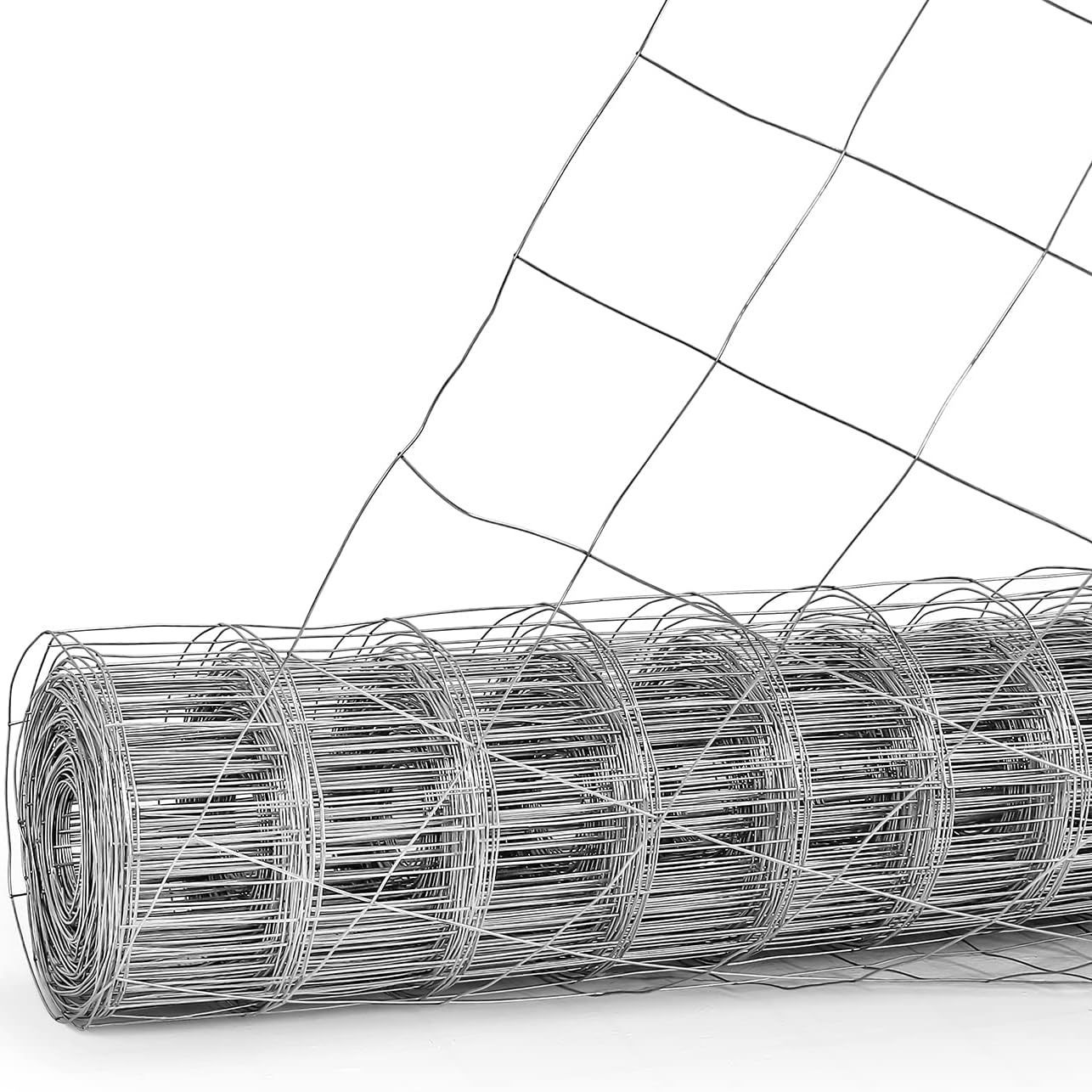 TEMU Clôture en Fil de Fer Galvanisé 5 ft x 100 ft avec Ouverture Carrée de 4" x 4", Rôle de Filet de Fer 16 Gauge pour Jardinage, Coop de Poules et