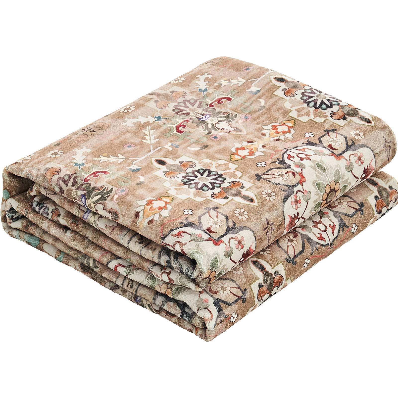 TEMU VEVOR Tapis de sol intérieur anti-dérapant de grande superficie 9 x 12 pieds Tapis de sol vintage marron vert
