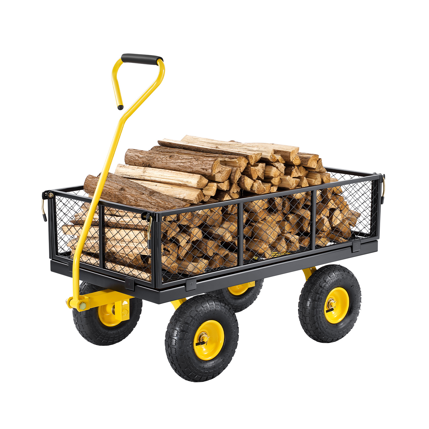 TEMU Vevor Steel Garden Cart 900lb Capacity Heavy Duty Yard Wagon Cart 10in Tires