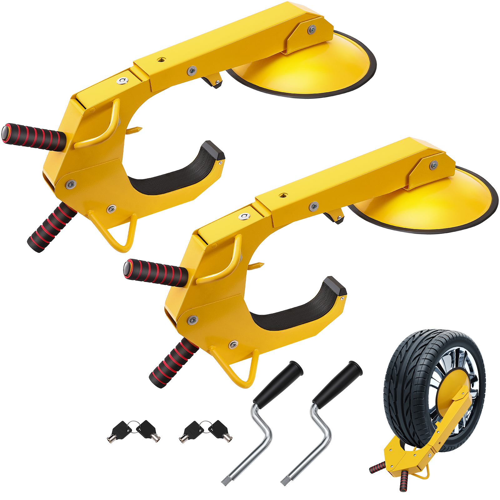 TEMU Vevor Wheel Lock Clamp, 2-pack Trailer Wheel Lock, Heavy-duty Anti Theft Tire Lock, Trailer Wheel Locks For Rv Trailers, Cars, Trucks, Suvs