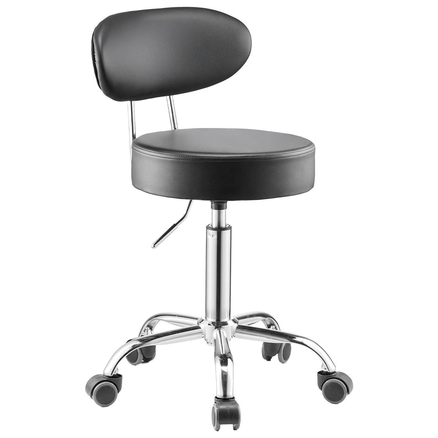TEMU Vevor Shop Stool Adjustable Garage Seat 300 Lbs Load With Backrest & Wheels