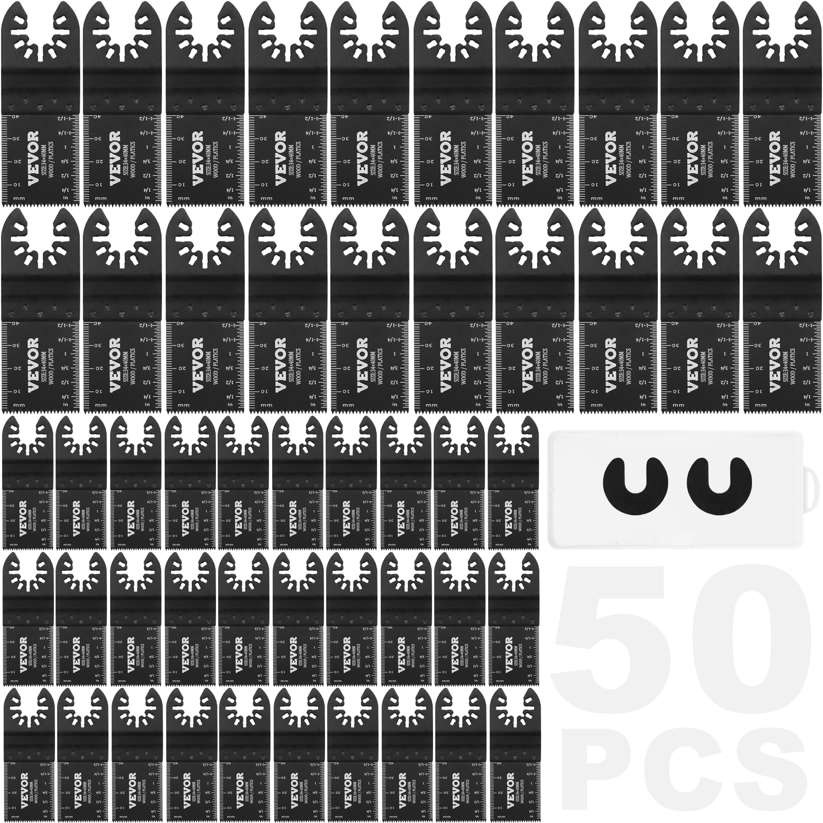 TEMU VEVOR 50 lames de scie oscillante, lames universelles à rapide pour scie oscillante, lames pour outil multifonction pour bois, plastique,