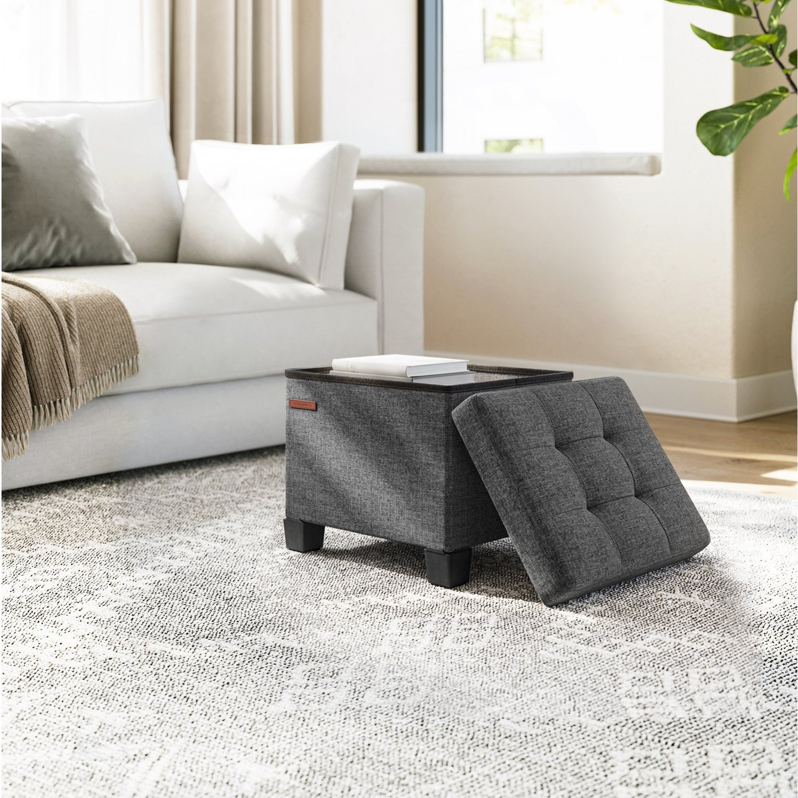 storage ottoman small ottoman   rest with legs 32 x 40 x 33 5 cm   stool ottoman with storage   to 660 lb for living room bedroom dorm ink black
