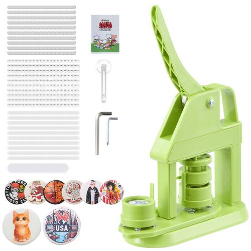 button maker machine 1 26 in plastic pin maker with 500pcs button parts magic cutter and hex wrenches reinforced ergonomic handle for diy badges personalized pins