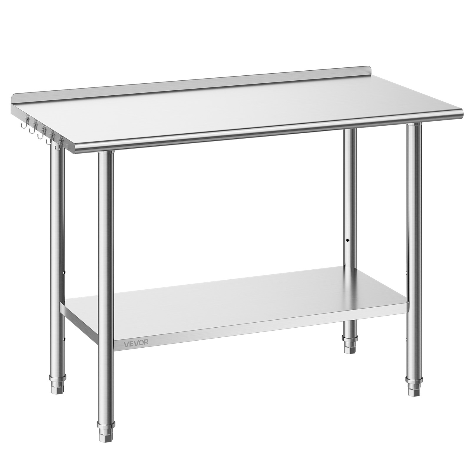 TEMU VEVOR Table de Travail en Acier Inoxydable, 24x48 pouces Table d'Apprêt Alimentaire avec , Poste de Travail de Cuisine avec Étagère Supérieure