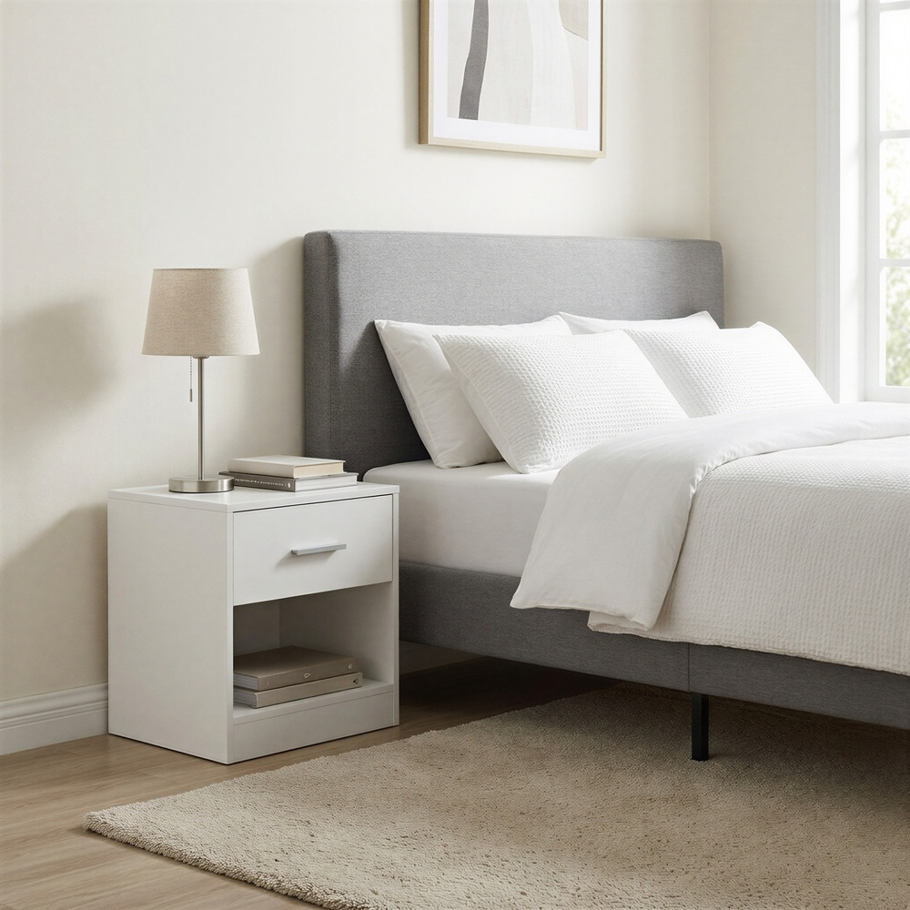 TEMU Lampadaires, Ensemble de 2, Tables d'appoint avec Tiroir et Étagère, Tables de chevet, Tables d'extrémité avec Compartiment Ouvert, pour Chambre