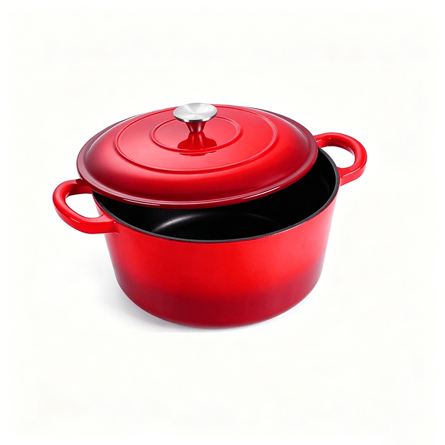 TEMU Mijoteuse Rouge, Marmites de 6 L avec Couvercles, Utilisation Sûre et Compatible avec Toutes les Plaques de Cuisson, Batterie de Cuisine Durable