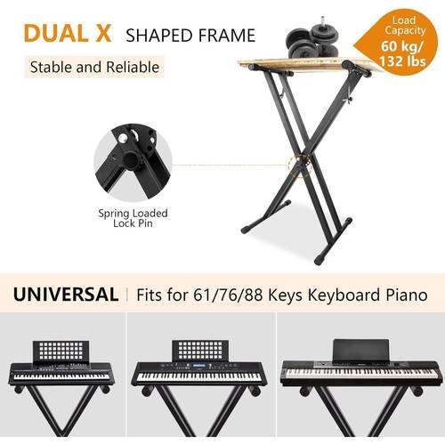 height adjustable keyboard stand heavy duty stable piano keyboard stand with black metal need assemble