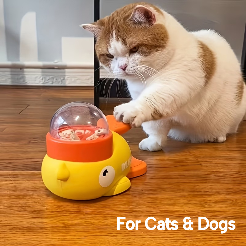 TEMU For Feeder Toy - No Batteries Required, Manual Push-button Feeder, Suitable For All Cats And Dogs, Durable And Easy-to-clean Plastic Material,