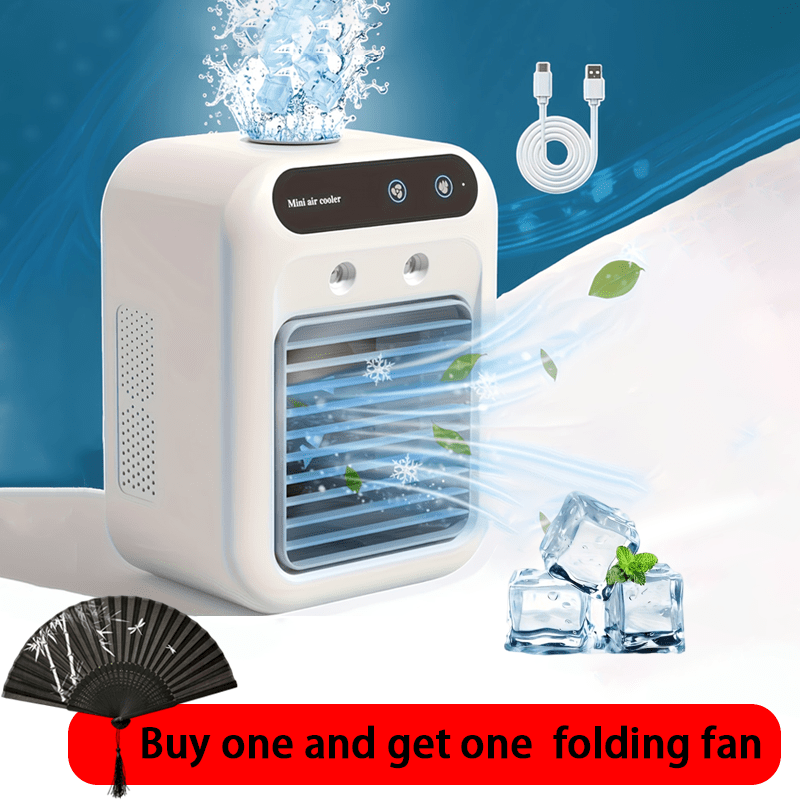 TEMU ["Version Combinée"] 1 ventilateur de bureau USB portable et 1 ventilateur pliable portable, ventilateur de refroidissement à d'eau, 31,4 cm ×