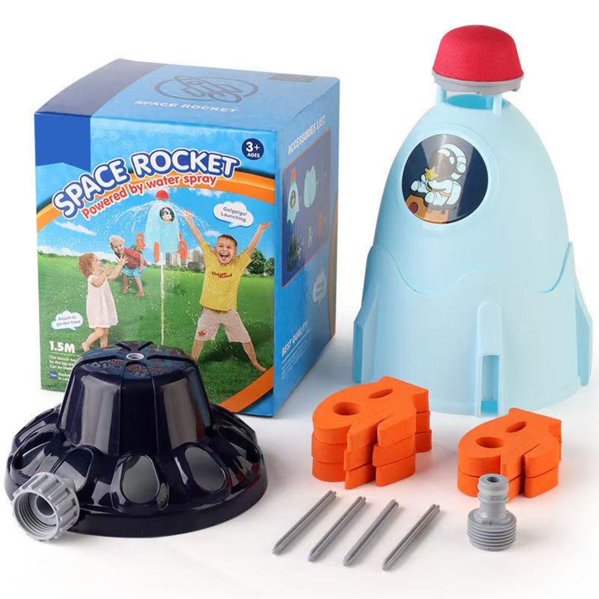 TEMU Jouet d'eau pour garçons et filles - Lanceur de d'arrosage extérieur alimenté par un jet d'eau, jouet d'été amusant pour le jardin, assemblage