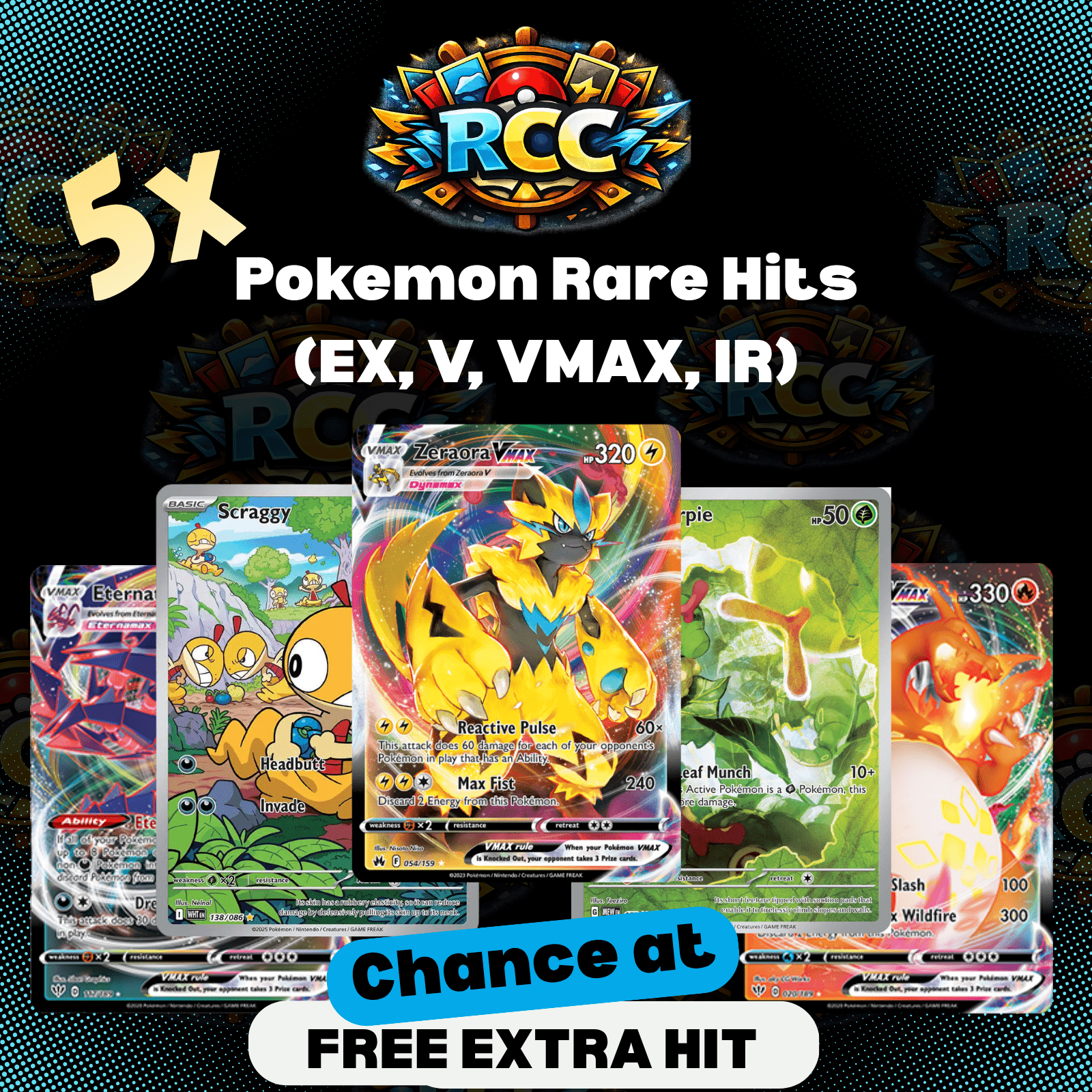 TEMU Lot de 5 cartes Pokémon Ultra Rares | Pas de | , , EX, GX, IR | variété assortie
