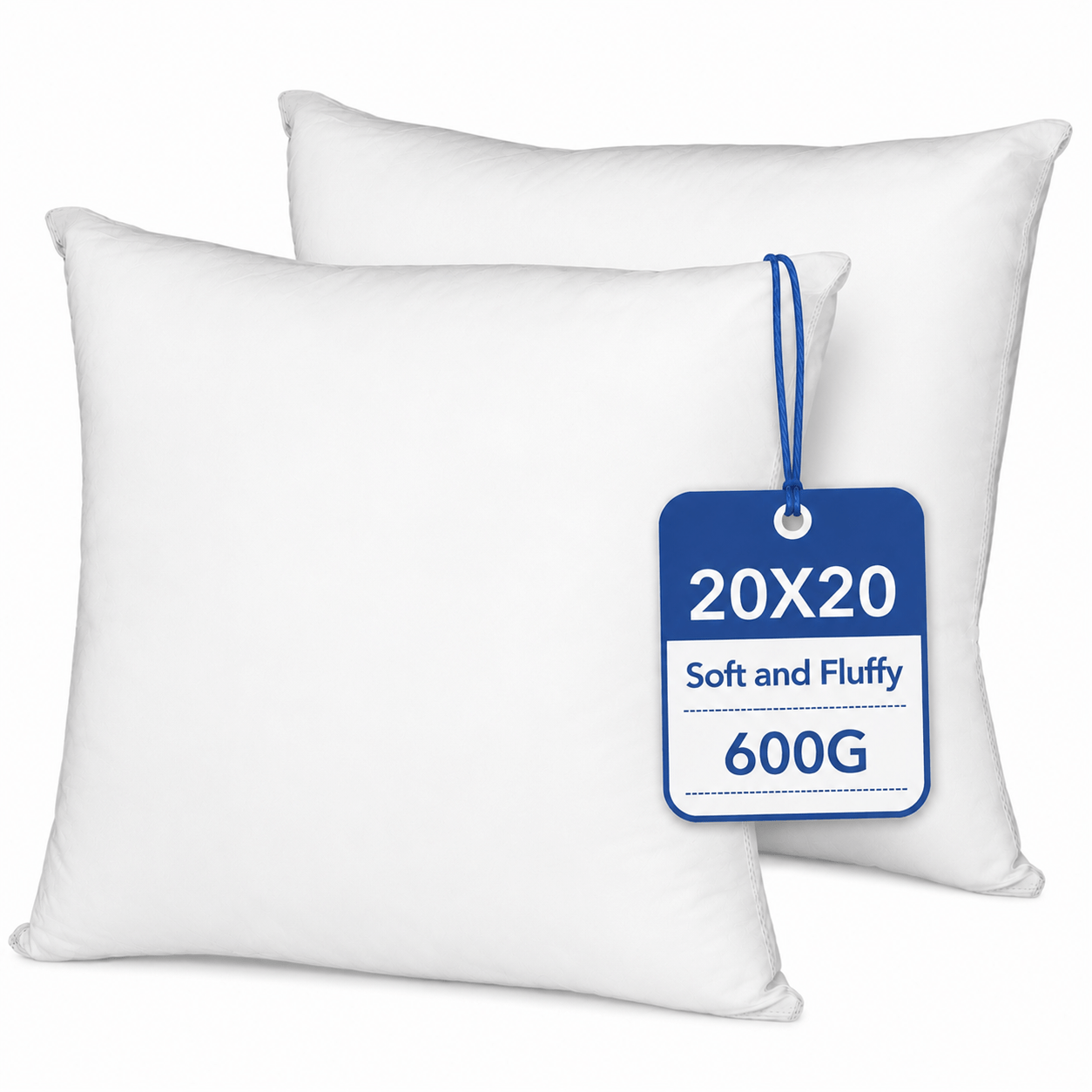 TEMU Coussins d'appoint pour canapé - Housses de coussin pour salon - Noyau de coussin blanc (16*16 pouces, 18*18 pouces, 20*20 pouces, lot de 2)