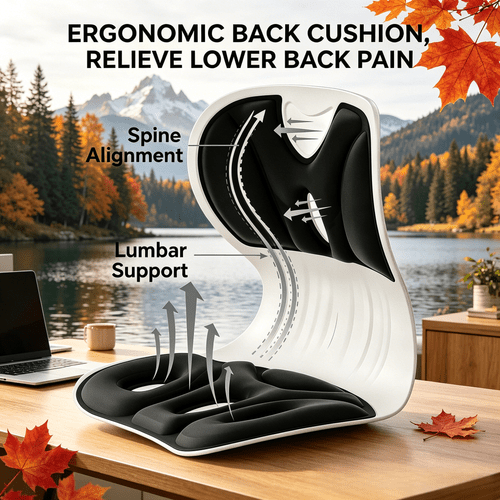 seat backrest ergonomic office chair cushion portable lumbar support cushion office sitting aid car fishing household backrest pad seat with cushioned waist support suitable for lower back pain office chair thick cushion adaptive elastic waist pillow