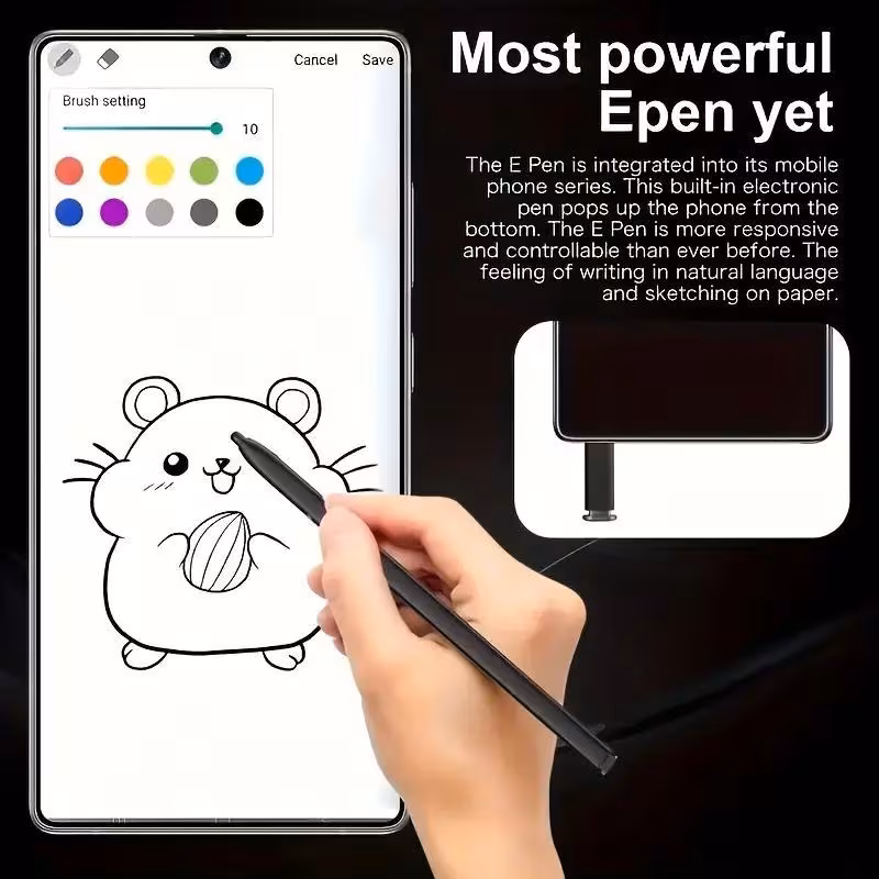 2026 mobile phone full network unlocked version 6 8 inch system built pen supports fast charging card design perfect gift Product details 7
