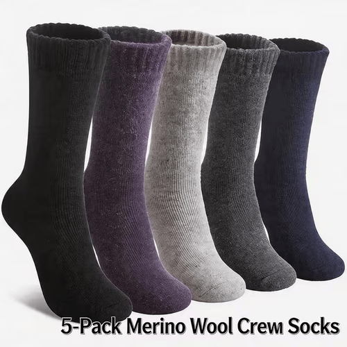 5 pairs of hiking socks comfortable thick winter socks for for cold weather in 5 colors winter socks striped sock texture ideal gift for mom or girlfriend