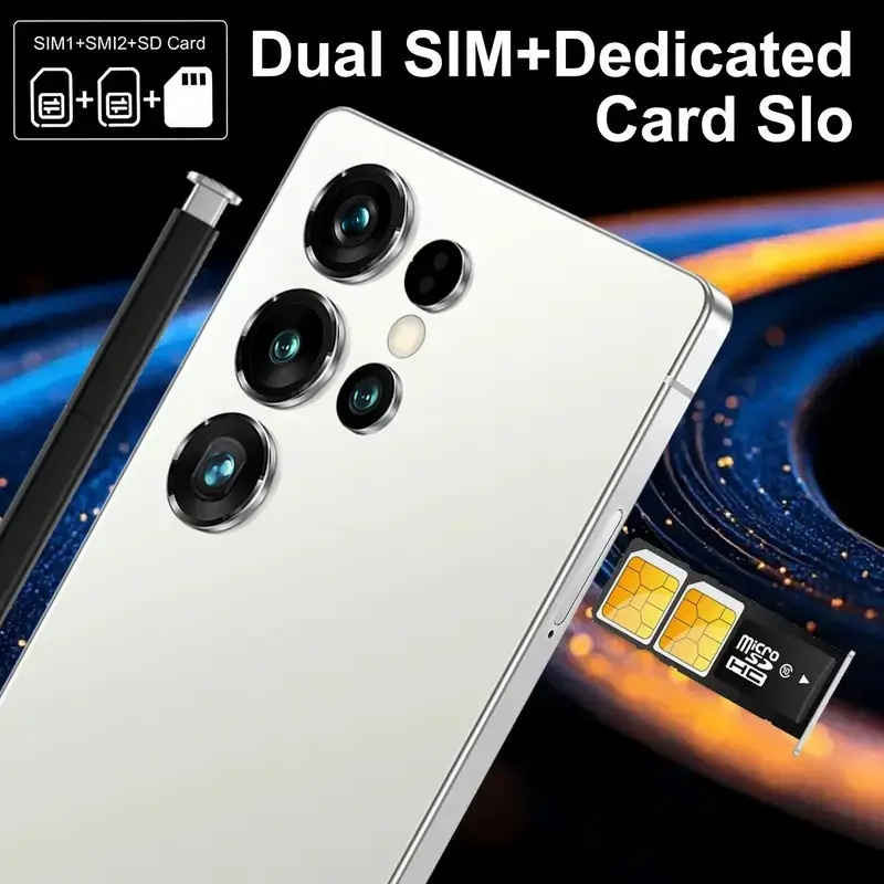 2026 latest high end smartphone 6 8 inch large screen high definition display long lasting battery high definition video recording type c charging with an included stylus pen and is with headphones phone case data cable screen protector an ideal gift for Product details 6