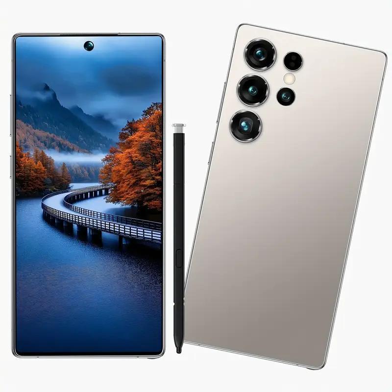 the 2026 smartphone has a 6 8 inch screen features facial recognition technology   with an included stylus and   headphones data cable phone case and screen protector   very suitable as a gift for friends relatives and elders and   ideal for use as   Product details 8