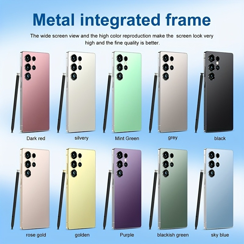 2026 latest high end smartphone 6 8 inch large screen high definition display long lasting battery high definition video recording type c charging with an included stylus pen and is with headphones phone case data cable screen protector an ideal gift for Product details 0