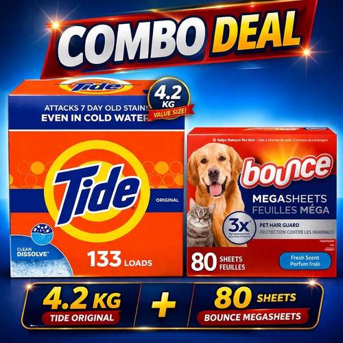 complete laundry bundle powder 4 2kg 80 sheets bounce dryer sheets 2 packs all in care combo for washing and drying clothes powder detergent with dryer sheets suitable for machine wash and dryer use bulk for everyday home use and storage