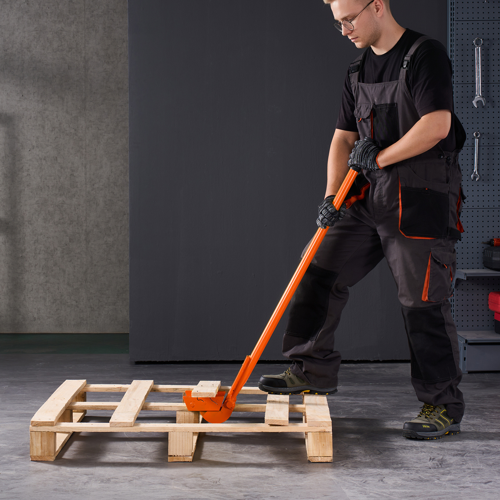 TEMU VEVOR Pallet Buster Tool, 1 m Poignée en acier au carbone, de démolition, capacité de poids de 907 kg, outil de retrait de planches de terrasse