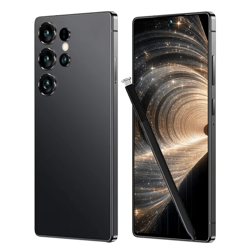 ultra 6 8 inch   smartphone runs on     features hd display   with a stylus pen and supports   cards the package   headphones data cable phone case screen protector and complete set of accessories   very suitable as a gift for   Product details 4