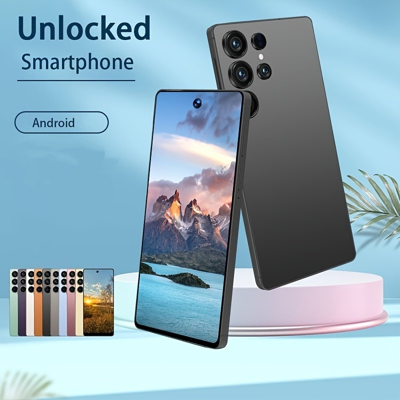 6 8 inch hd screen smartphone with built     system   dual standby   with headphones phone case and screen protector face recognition fingerprint unlock suitable for christmas new year home   use modern and fashionable design Product details 12
