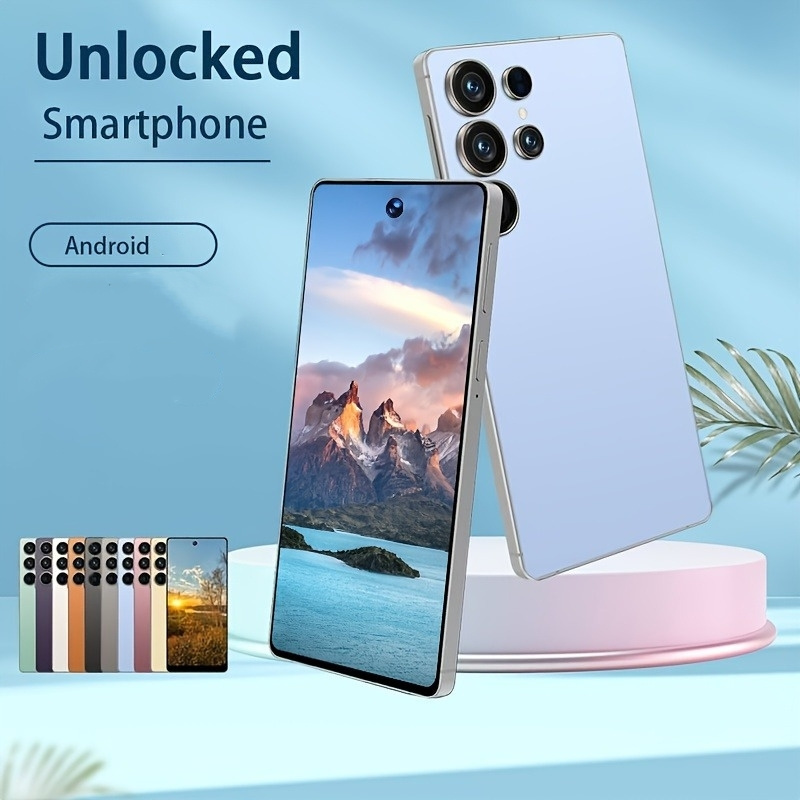 6 8 inch hd screen smartphone with built     system   dual standby   with headphones phone case and screen protector face recognition fingerprint unlock suitable for christmas new year home   use modern and fashionable design Product details 9