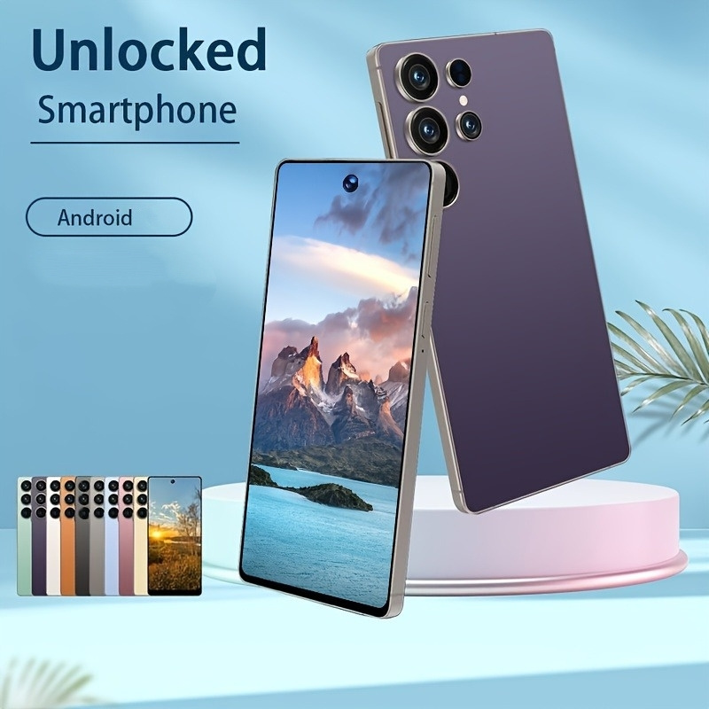 6 8 inch hd screen smartphone with built     system   dual standby   with headphones phone case and screen protector face recognition fingerprint unlock suitable for christmas new year home   use modern and fashionable design Product details 10