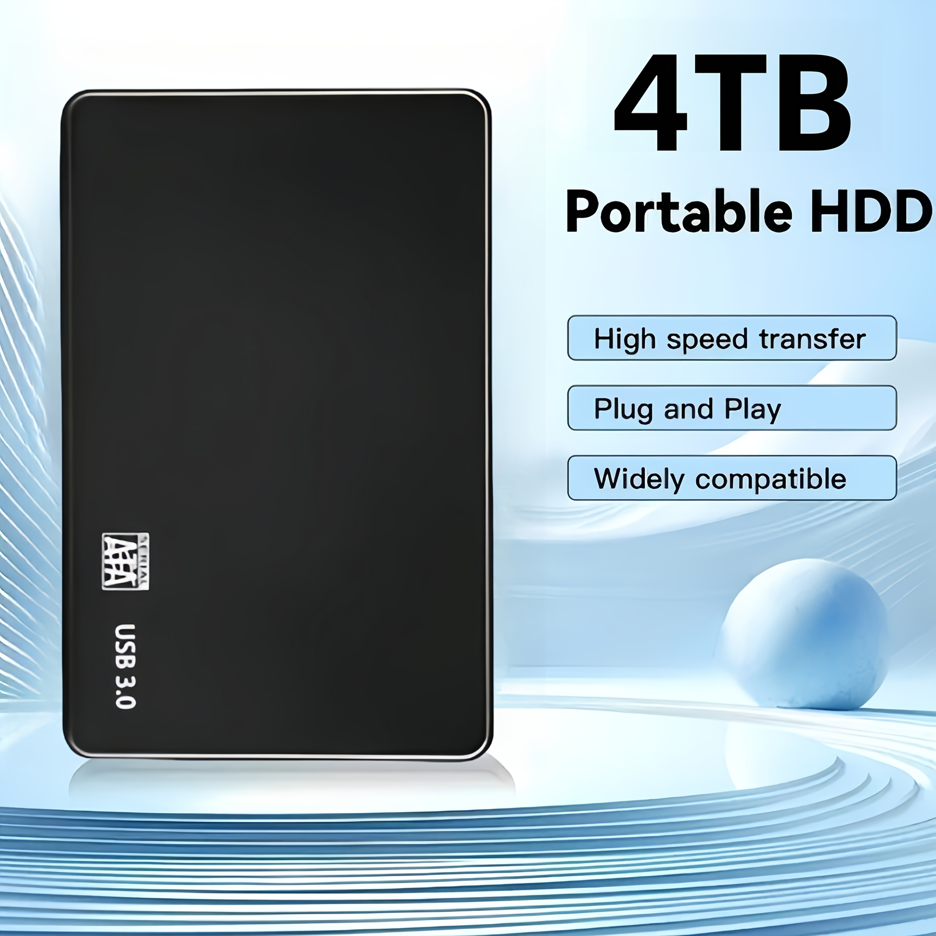 item picture 4tb portable external hard drive usb 3 0 compatible for pc laptop usb high speed hard drive suitable for students professionals capacity storage for movies photos videos files compatible for desktop computer devices