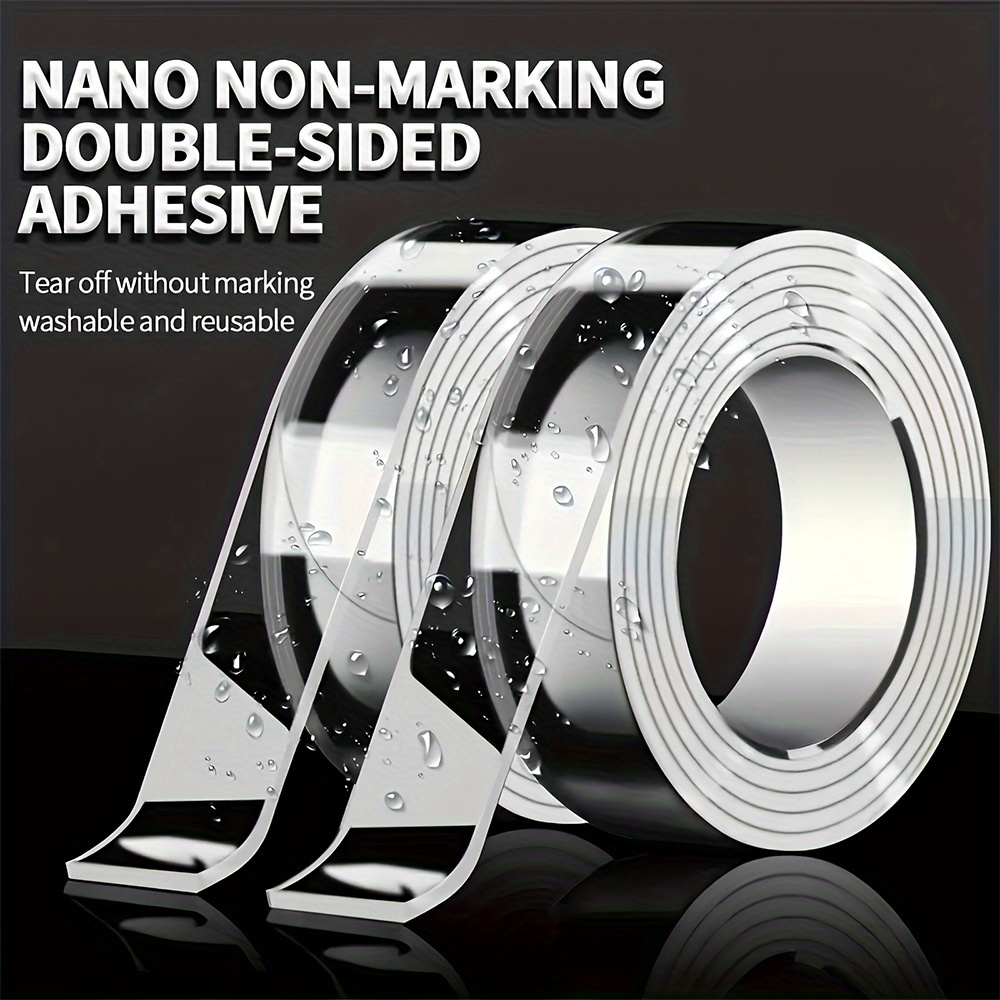 TEMU : 5.5 Meters / 216 Inches Heavy Duty Multipurpose Nano Tape Double Sided. Washable, Reusable & Traceless Clear Mounting Tape. Adhesive Gel Tape