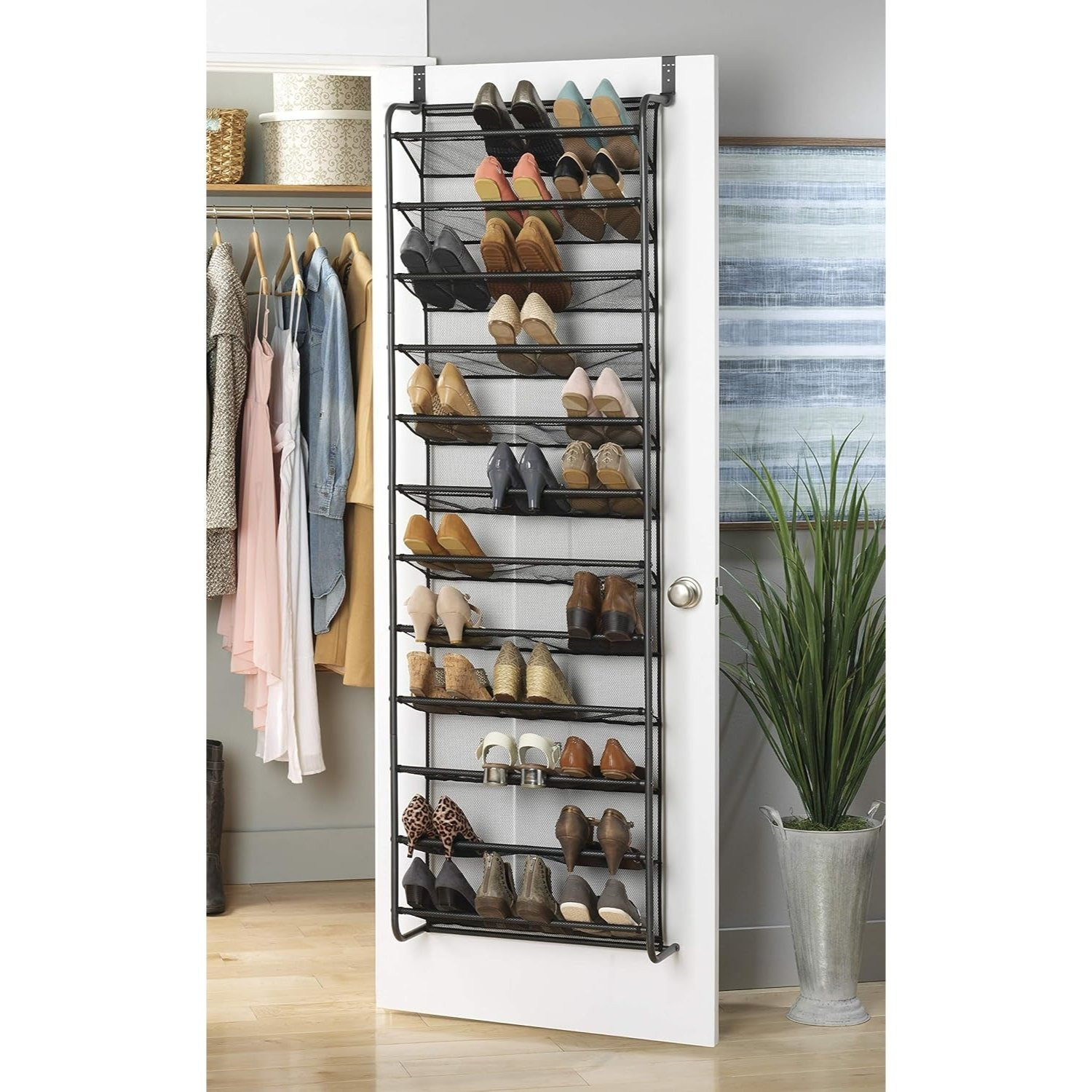 TEMU Porte-chaussures à suspendre – 10 niveaux, contient 30 paires | Aucun outil | de place pour maisons