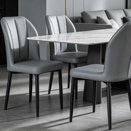4pcs dining chair dining stool with ergonomic backrest padded seat and sturdy metal legs modern and durable for dining spaces livingrooms or kitchens dark grey light grey for