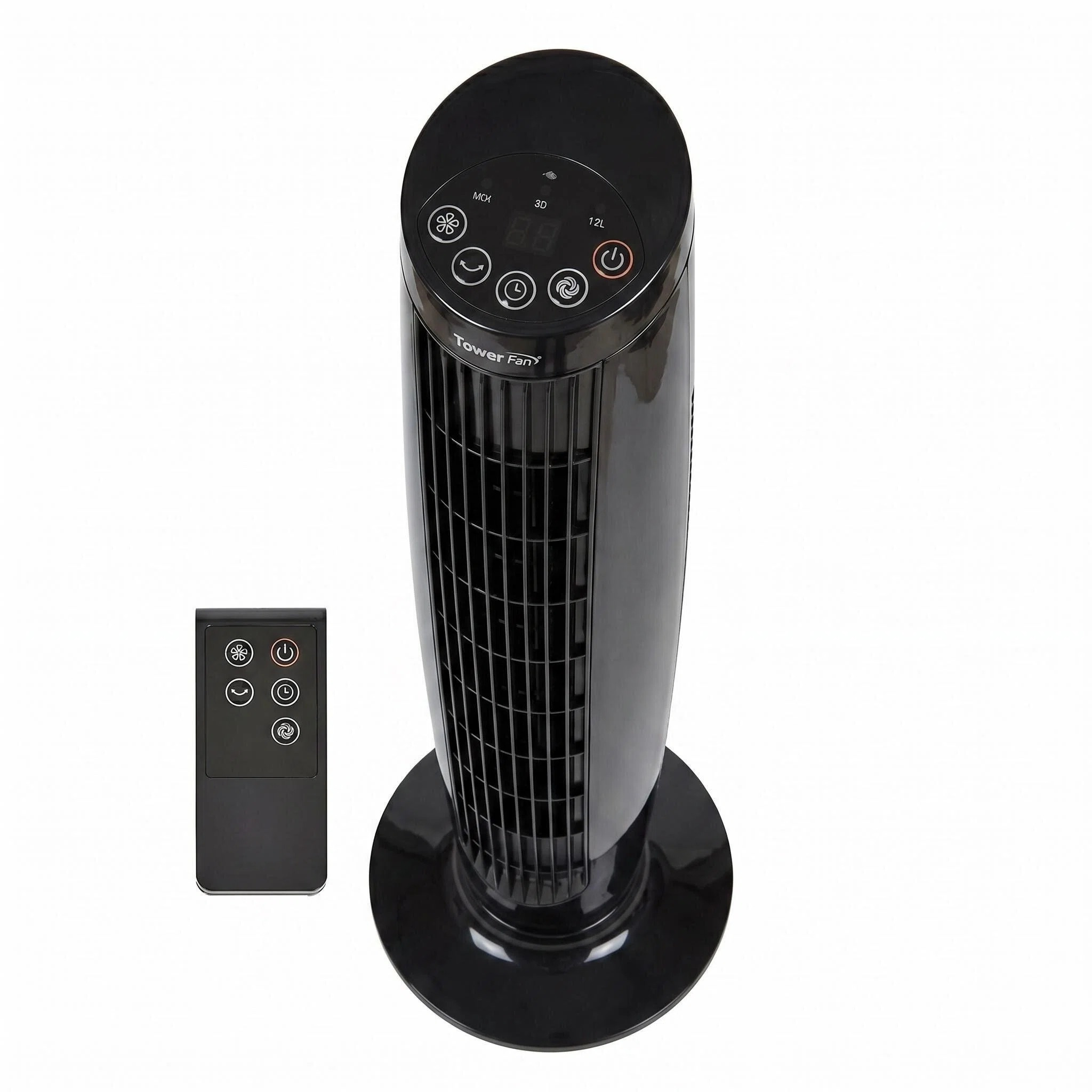 mtc tower fan with remote control oscillating floor fan 3         space saving design black