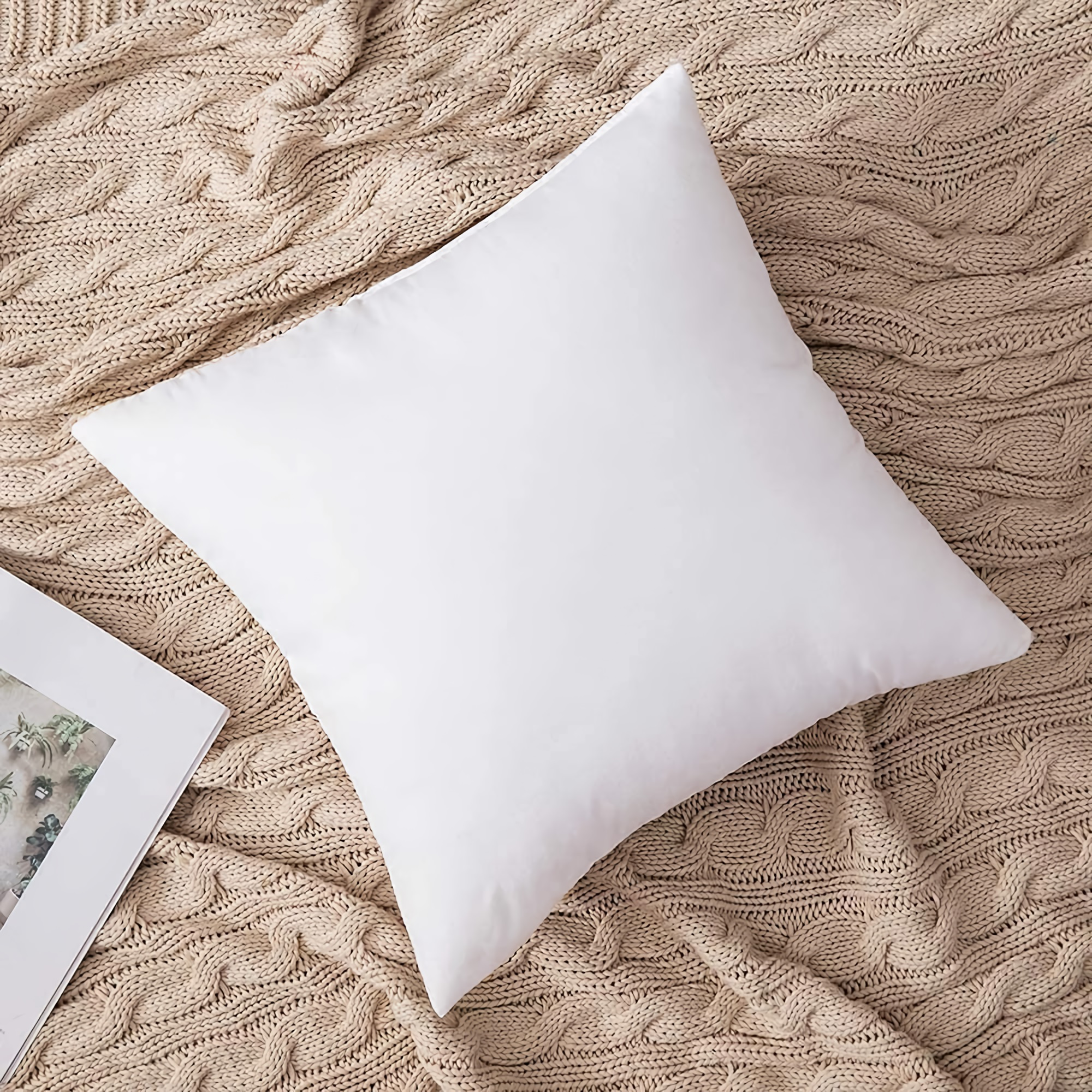 TEMU Coussins décoratifs, 18" x 18", 20" x 20" et 12" x 20" pouces, garnitures de coussin en polyester pour lit, canapé (ensemble de 2)
