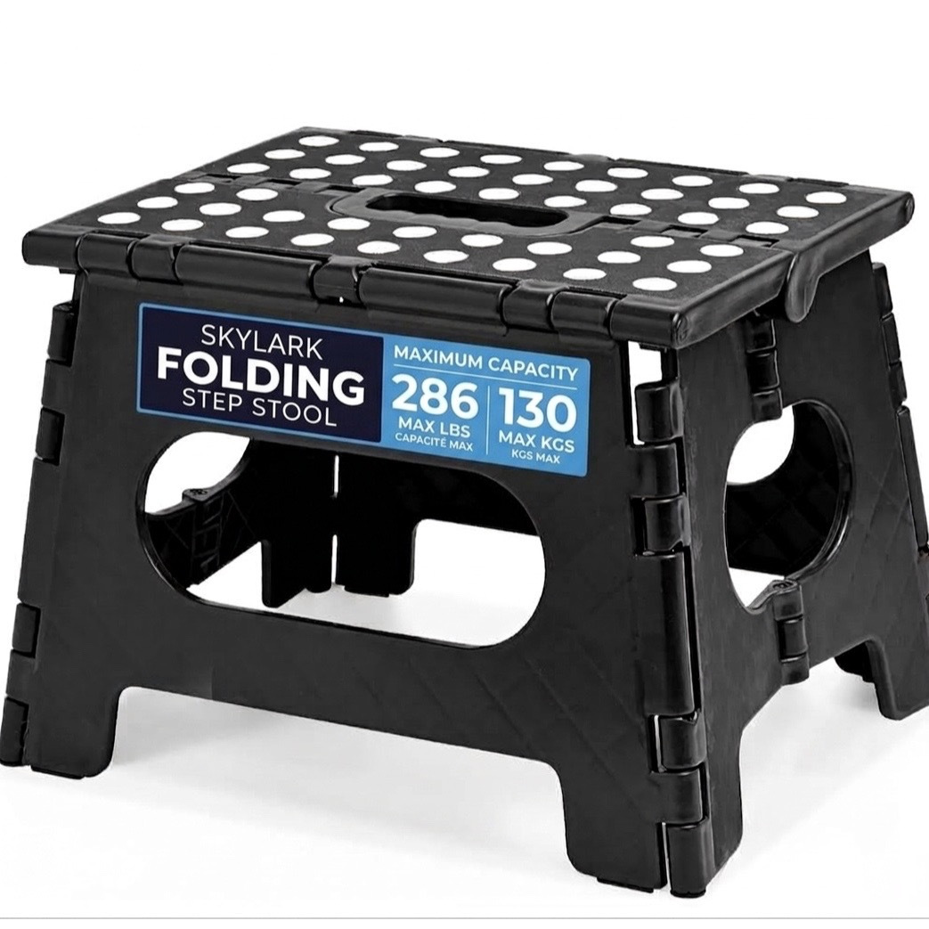 TEMU Folding Step Stool - Step Stool Is Sturdy Enough To Support Adults And Safe Enough For Kids. Easy With 1 Flip. Great For Kitchen, Bathroom,