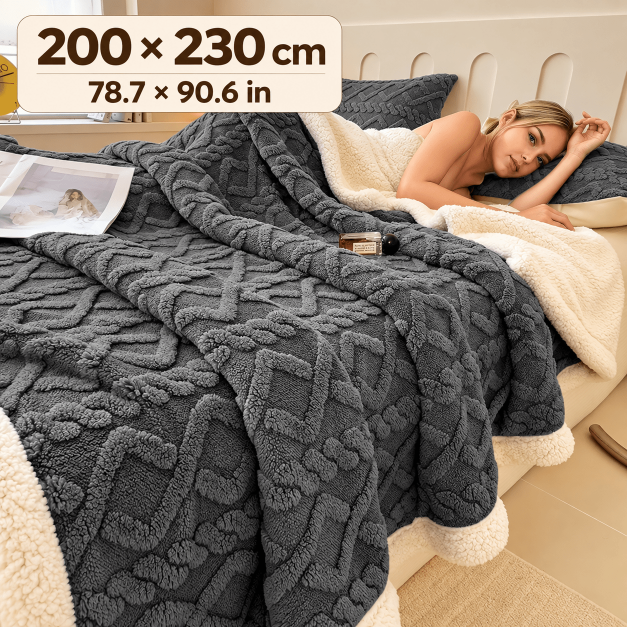 TEMU Une couverture épaisse et polyvalente en molleton de , idéale pour toutes , parfaite pour les siestes , pour recouvrir les canapés et pour les