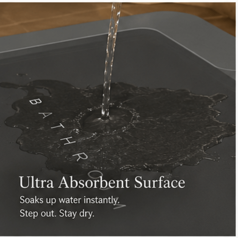 TEMU Soft Absorbent Bath Mat 23.6 X In, Premium Dark Gray Bathroom Rug For Shower And Tub, Comfortable Feel, Fast Drying Water Absorption, Smooth