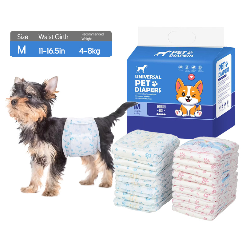 TEMU Couches pour chiens jetables, couches pour animaux de compagnie ultra-absorbantes à séchage rapide, coussinets pour l'apprentissage de