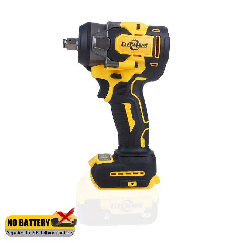 TEMU 600 Nm Cordless Impact Wrench, 450 Lb-ft (600 Nm) Brushless 1/2 Inch Impact Wrench, Cordless Impact Wrench For 20v Battery, 3300 Rpm High Torque