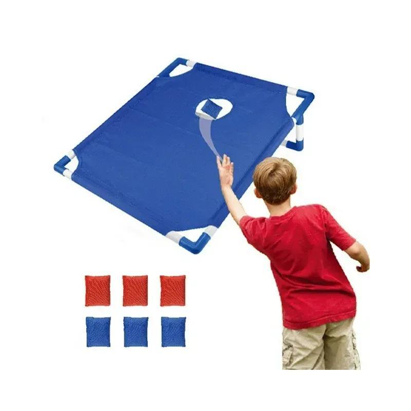 bean bag throwing game set foldable and portable corn hole board 6 bean bags suitable for indoor and outdoor