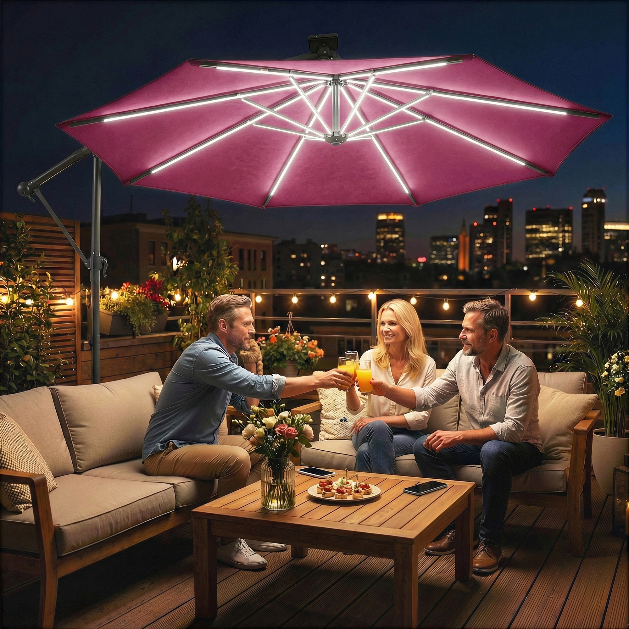 patio cantilever umbrella sold on Temu Canada
