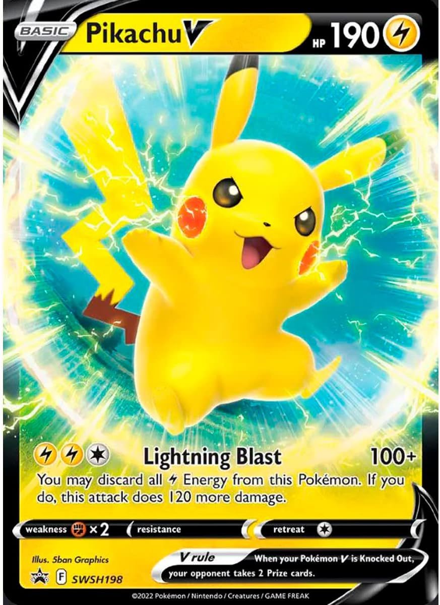 Pokémon Pikachu V SWSH198 Sword and Shield Promos, Original Pokémon Card, English Card