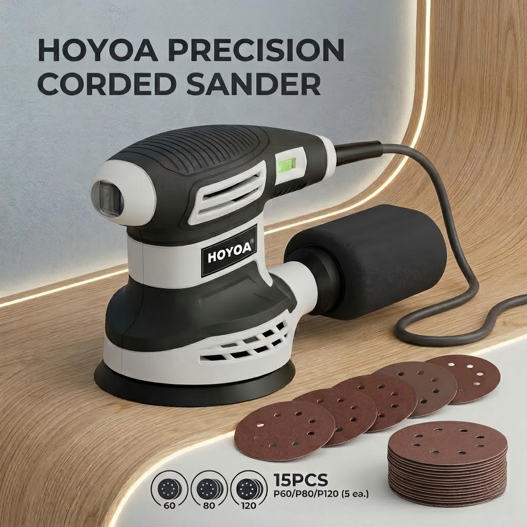 TEMU Orbital Sander Tools & Polisher Machine Tool Machine, 5-inch 3.0amp 14000rpm Random Orbit Sander With 6 Variable Speeds, Palm Sander Tools Kit