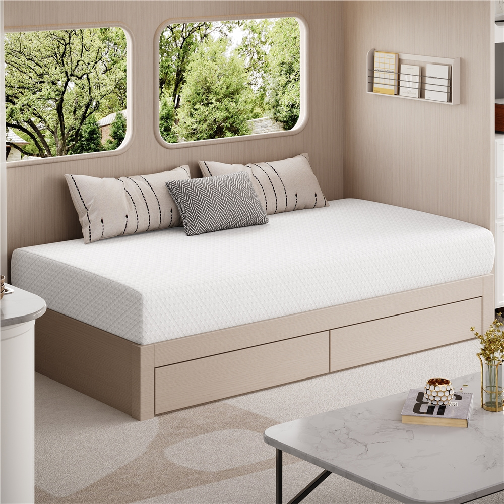 TEMU Matelas en mousse à mémoire de DESIGN, Simple (39″ L × 75″ l)/Demi-Lit (54″ L × 75″ l)/Queen (60″ L × 80″ l), Matelas en mousse à mémoire de