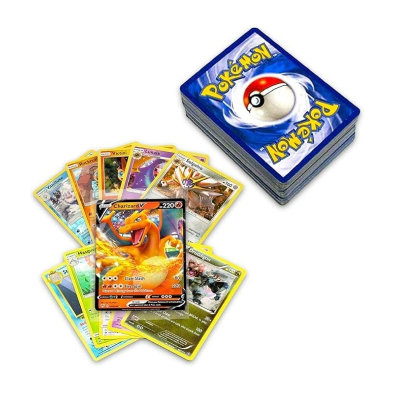 Pokémon Cards - 50pcs Lot with Guaranteed V, Vmax, Vstar, Gx, or Ex