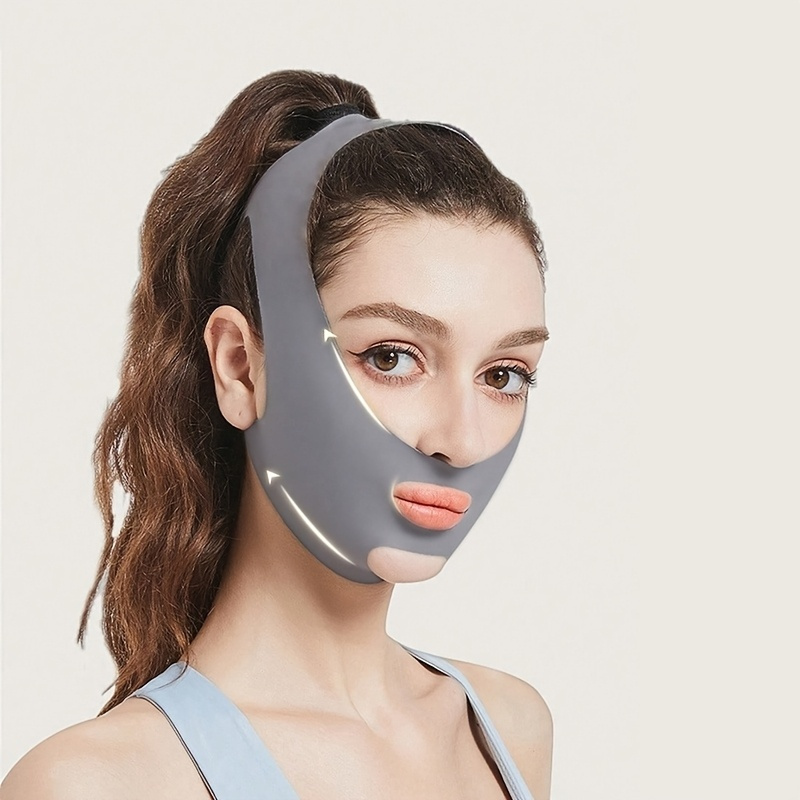  -Shaped Bandage  , Anti-Snoring Chin Strap, Face Lifting and Tightening for Nasolabial Folds, Face Sculpting, Running, Jump Rope, Face, Breathable Material, Seamless Design, for Relaxation  , Suitable for Watching TV